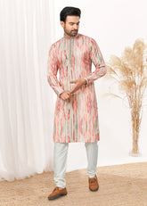 latest Contrast Digital print kurta on cotton with  detailed pintex, thread, sequence work for wedding